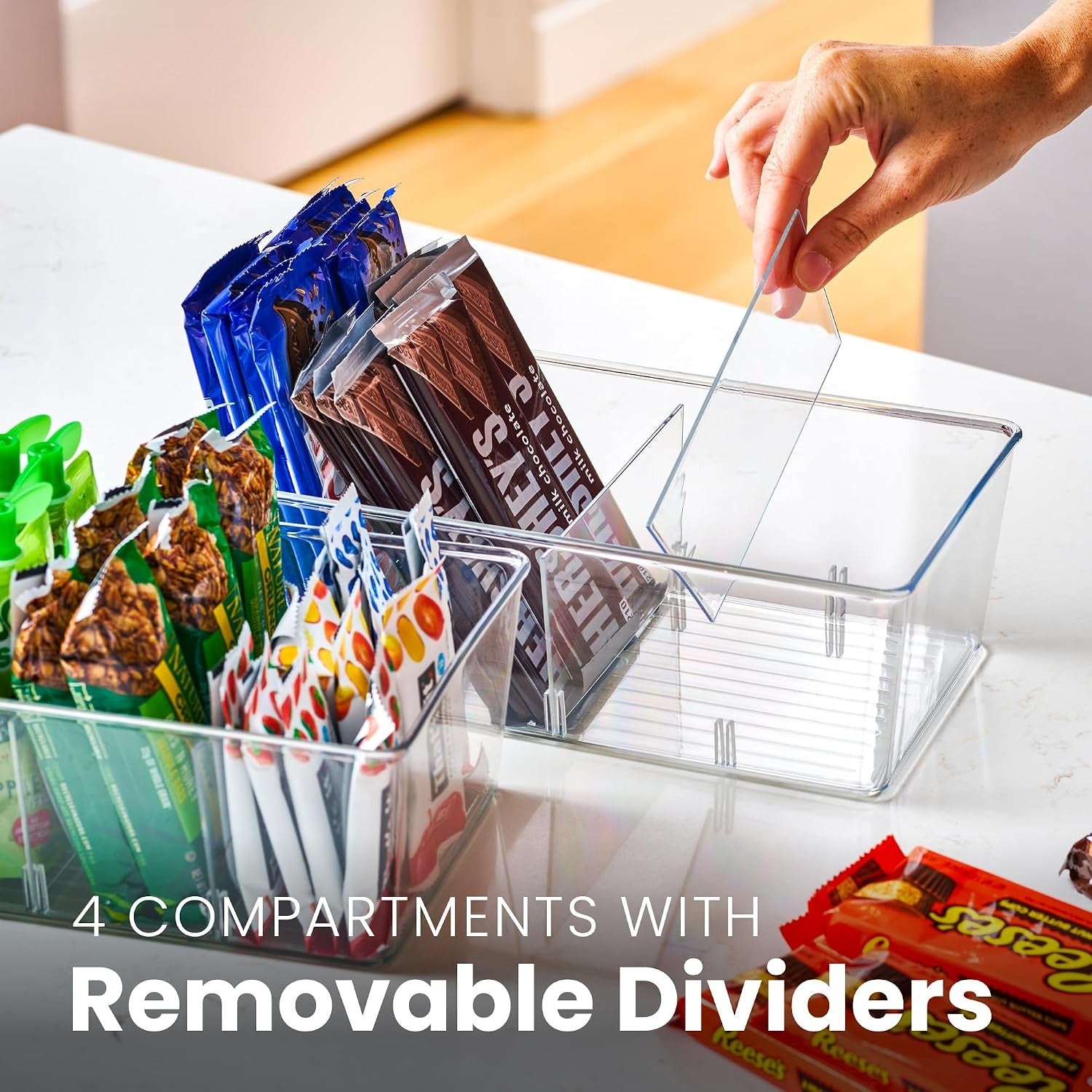 Divided Clear Kitchen Storage Bins