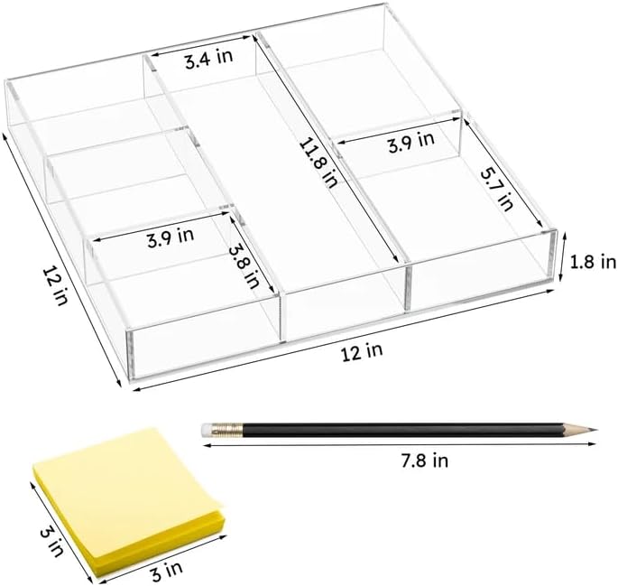 6-Slot Clear Acrylic Drawer Tray