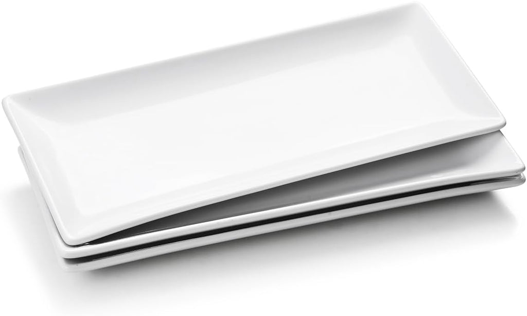 White Rectangle Ceramic Platters