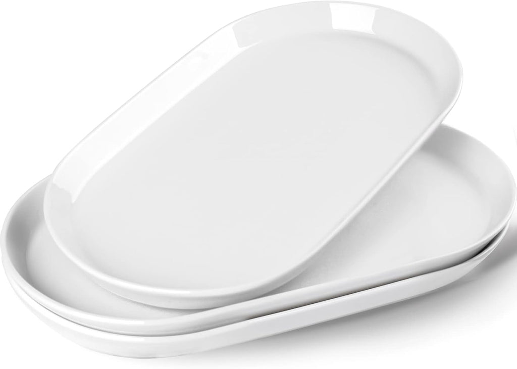 White Oval Ceramic Serving Platters