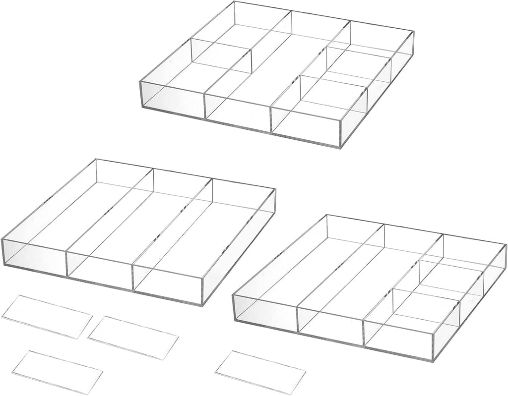 Multi-Slot Clear Acrylic Drawer Trays