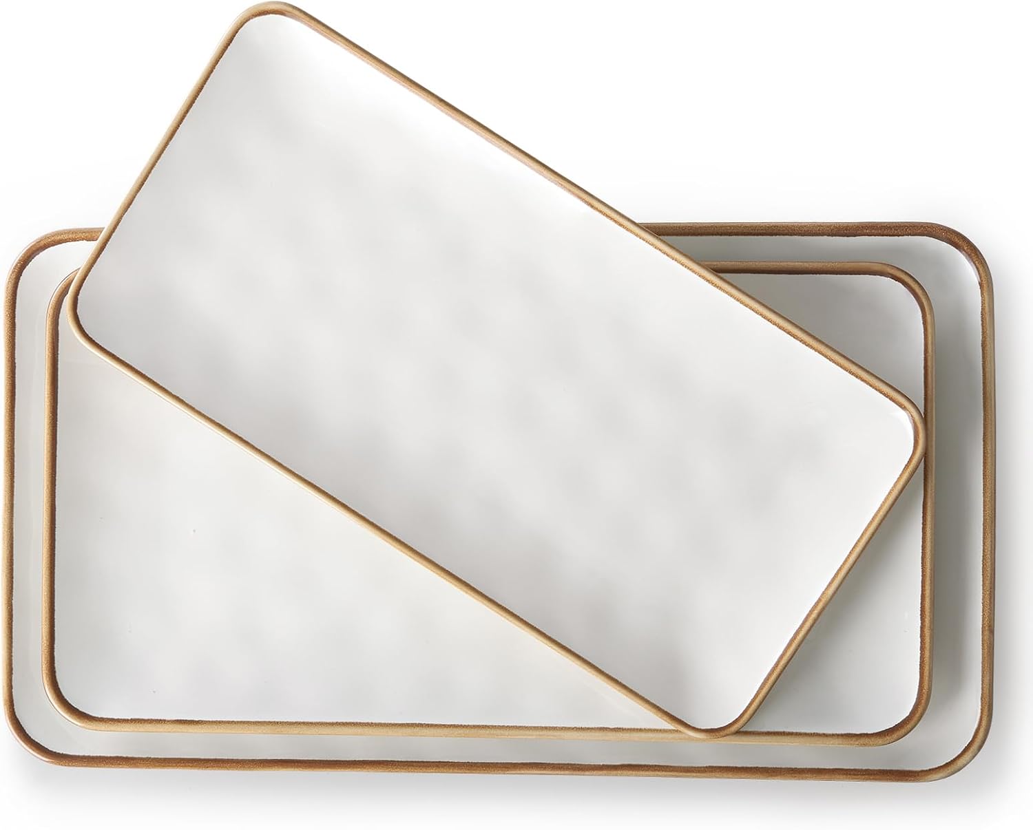Rimmed Rectangle Ceramic Platters