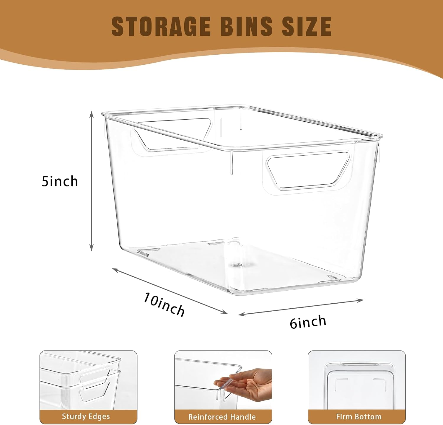 Clear Handled Pantry Storage Bins