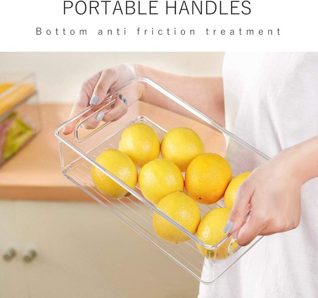 Clear Handled Fridge Storage Bins