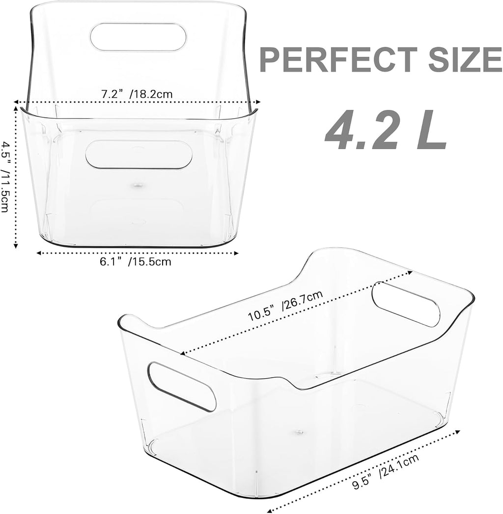 Clear Multi-Purpose Storage Organizer Bins