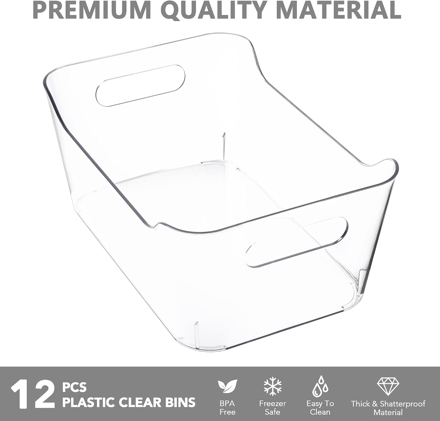 Clear Multi-Purpose Storage Organizer Bins