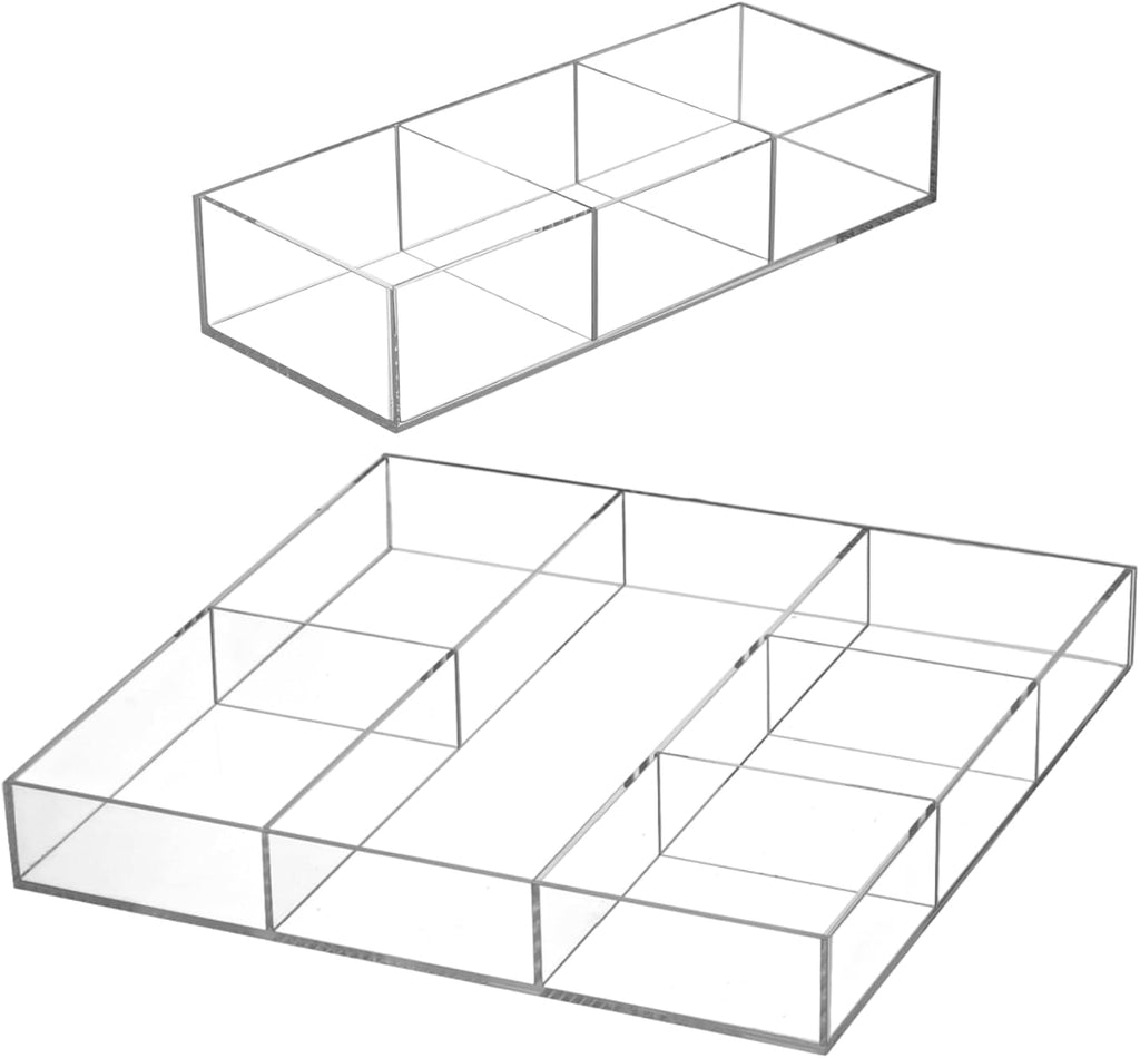 Multi-Slot Clear Acrylic Drawer Trays