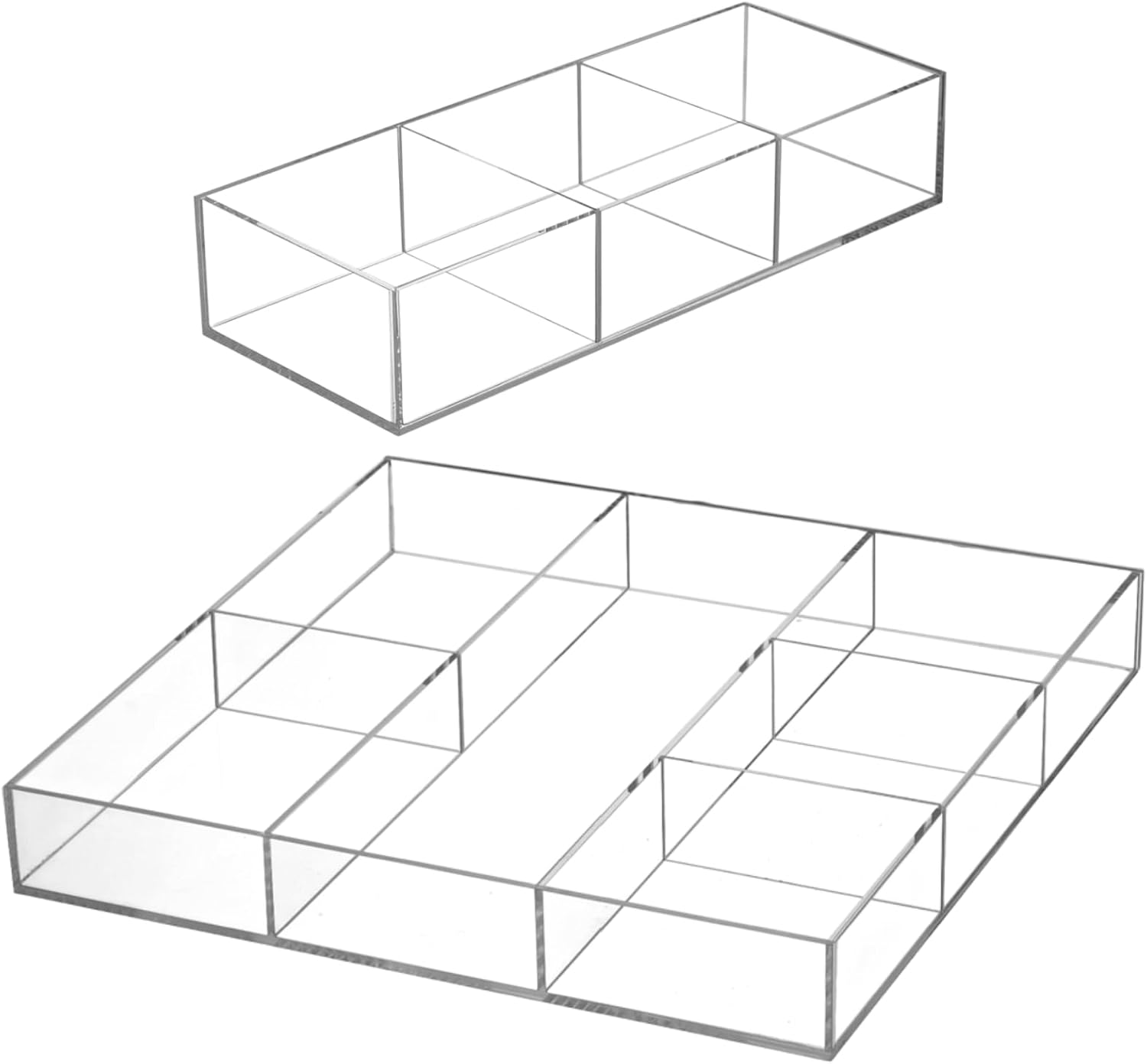 Multi-Slot Clear Acrylic Drawer Trays