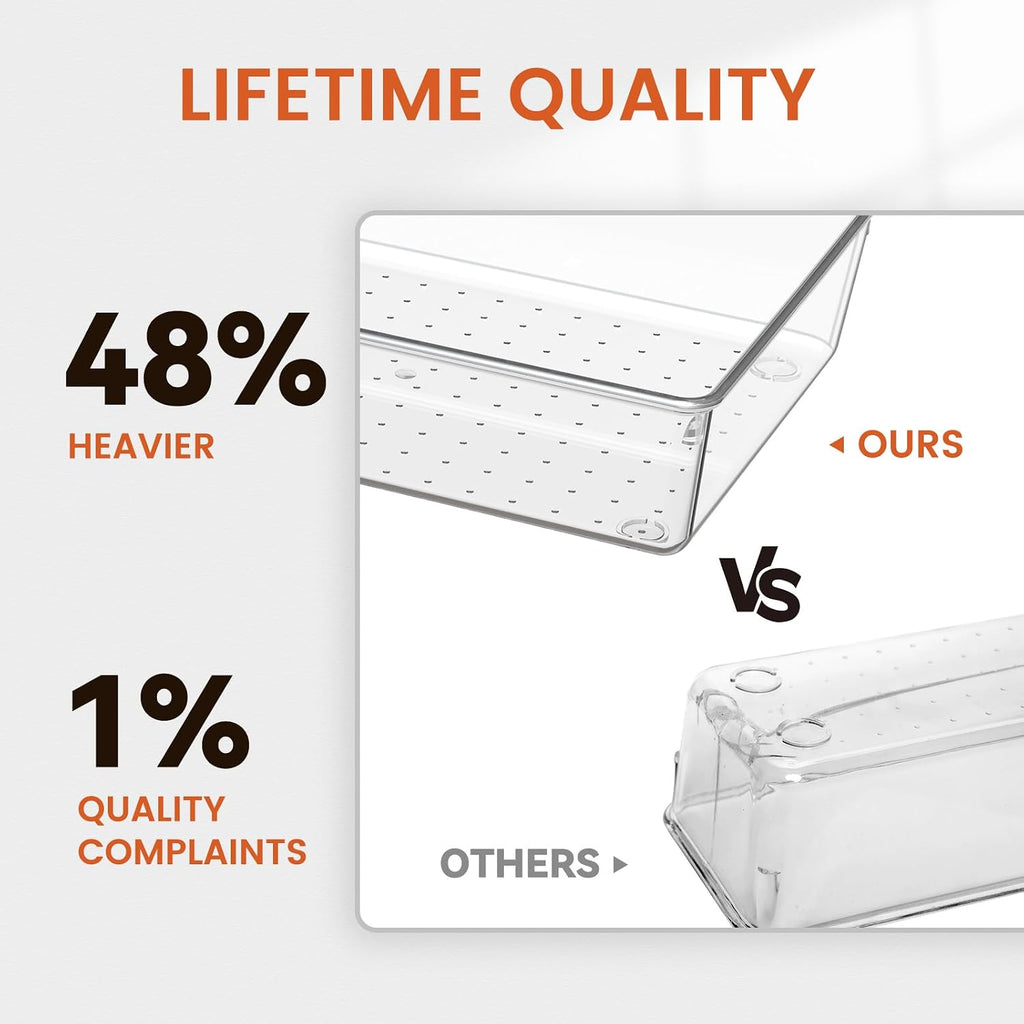 Multi-Size Clear Drawer Storage Trays