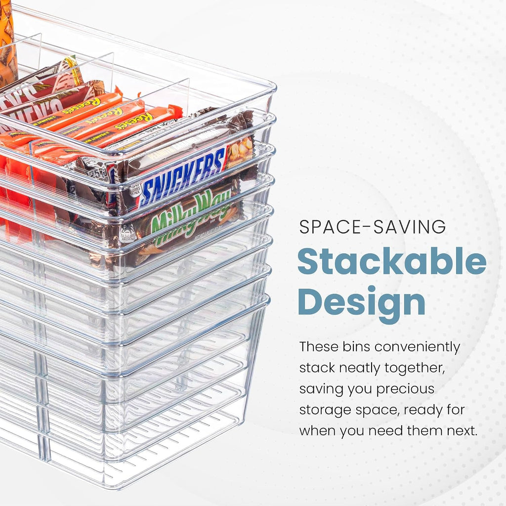 Divided Clear Kitchen Storage Bins