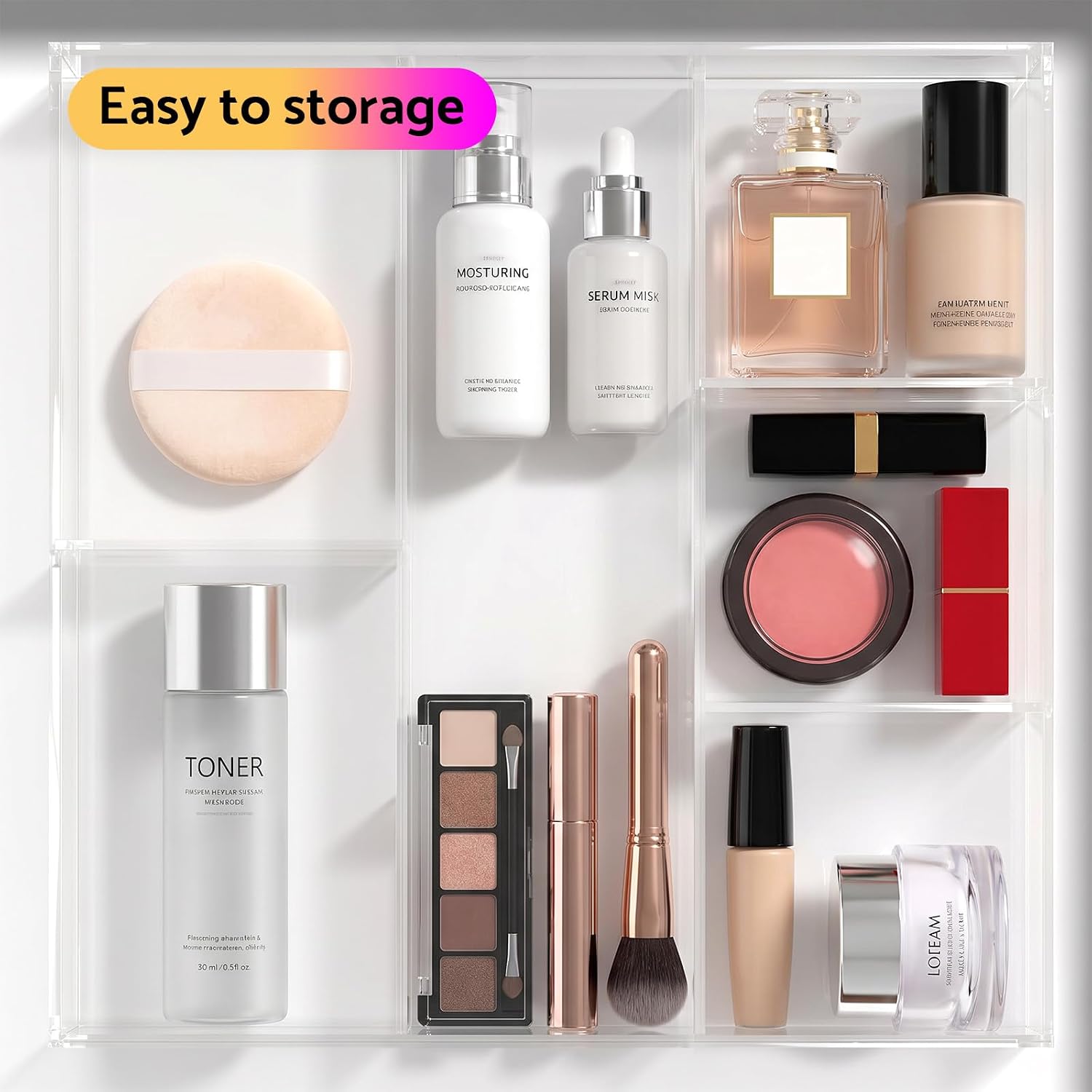 6-Slot Clear Acrylic Drawer Tray