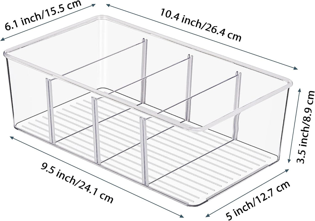 4-Compartment Clear Storage Bins