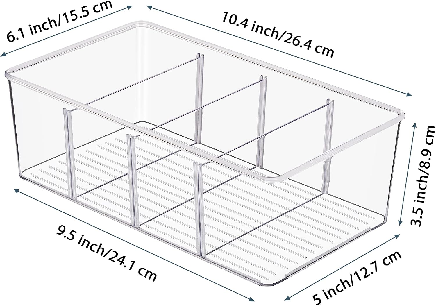 4-Compartment Clear Storage Bins