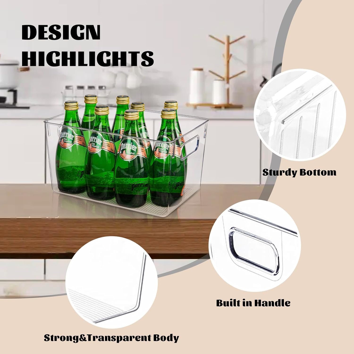 Heavy-Duty Clear Handled Storage Bins
