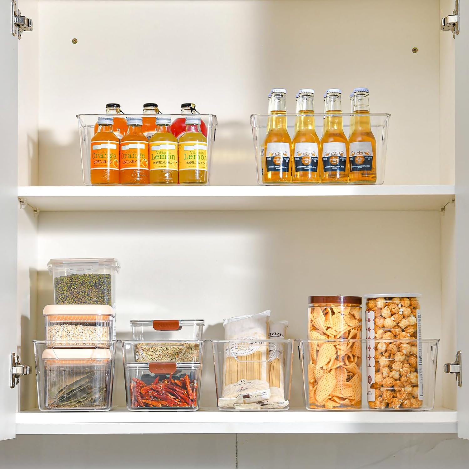 Clear Handled Pantry Storage Bins