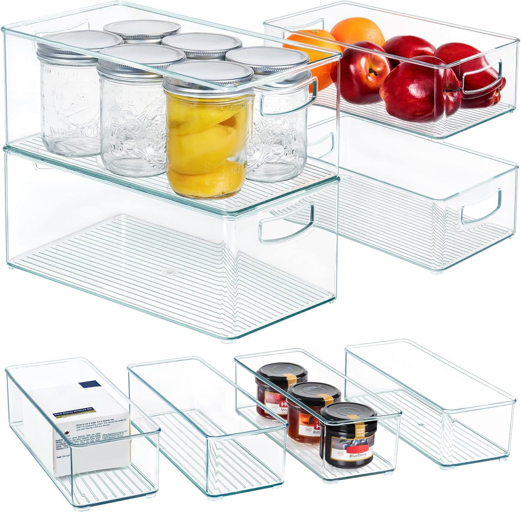 Clear Stackable Storage Organizer Bins