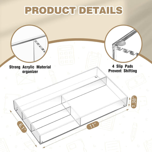4-Compartment Acrylic Drawer Trays
