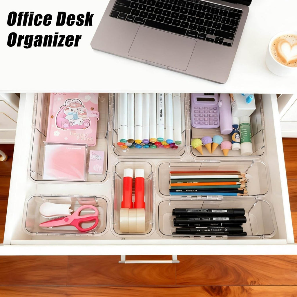 Adjustable Clear Drawer Organizer Trays
