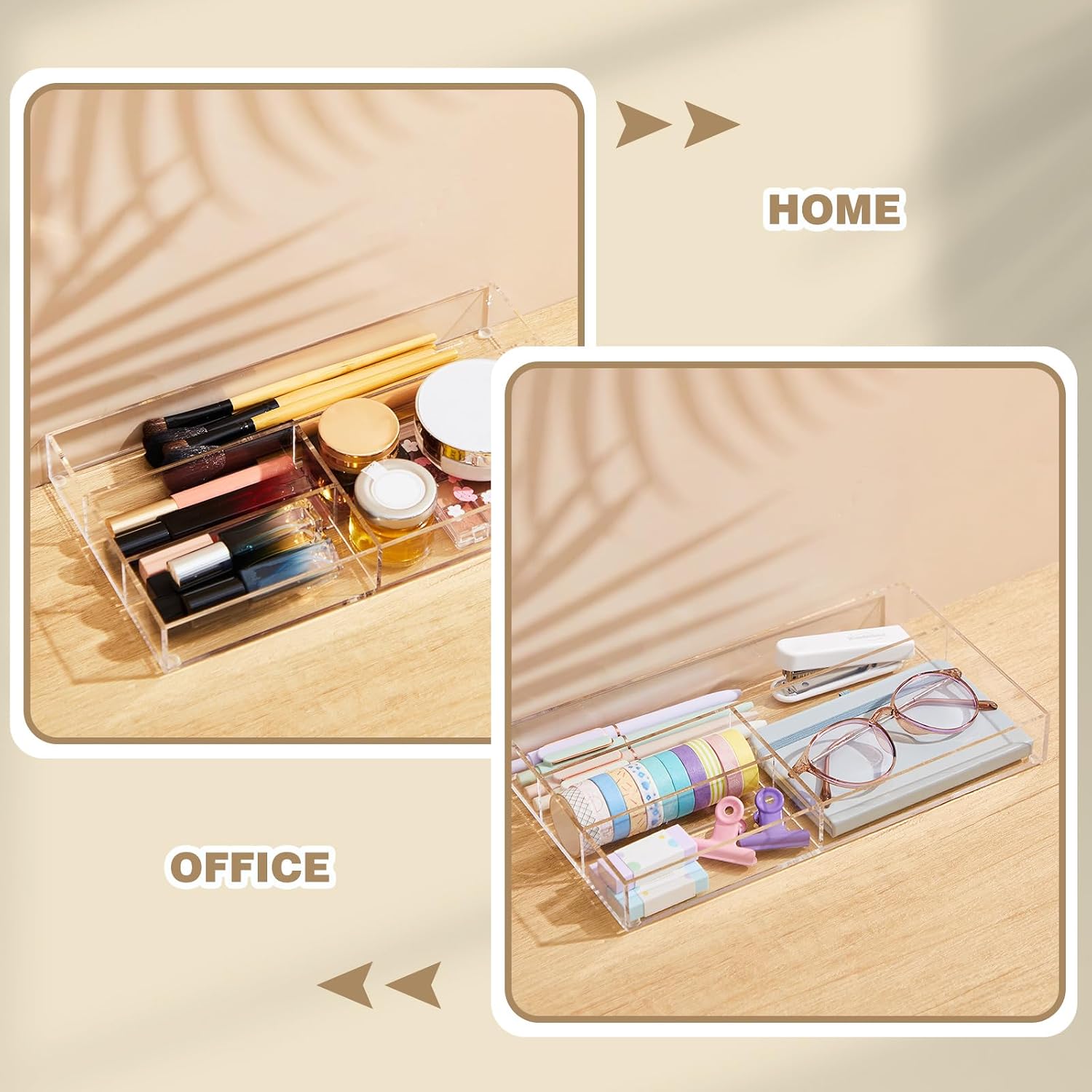 4-Compartment Acrylic Drawer Trays