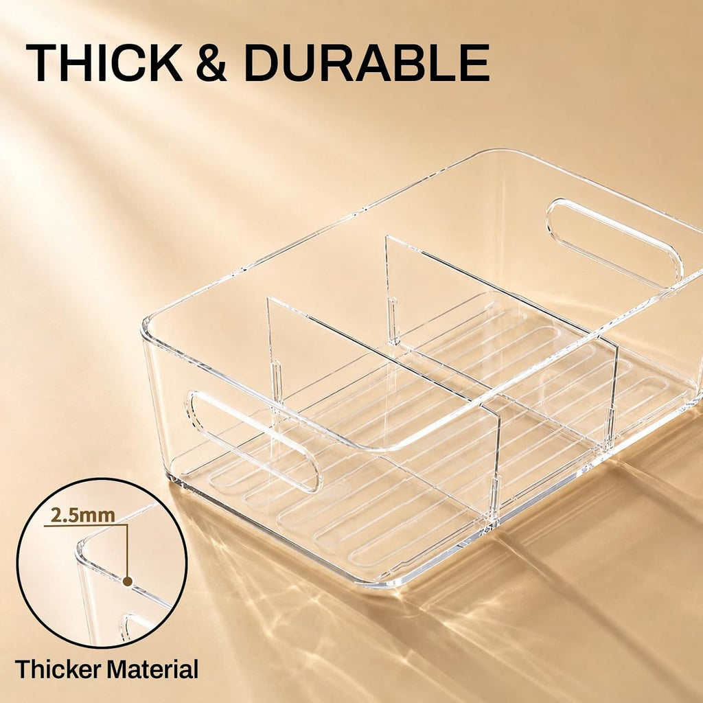 Stackable Divided Clear Storage Bins