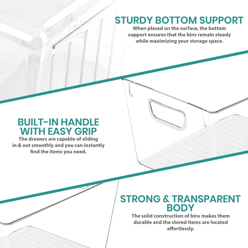 Clear Handled Kitchen Storage Bins
