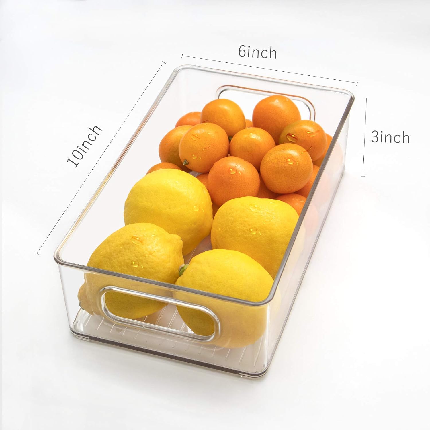 Clear Handled Fridge Storage Bins