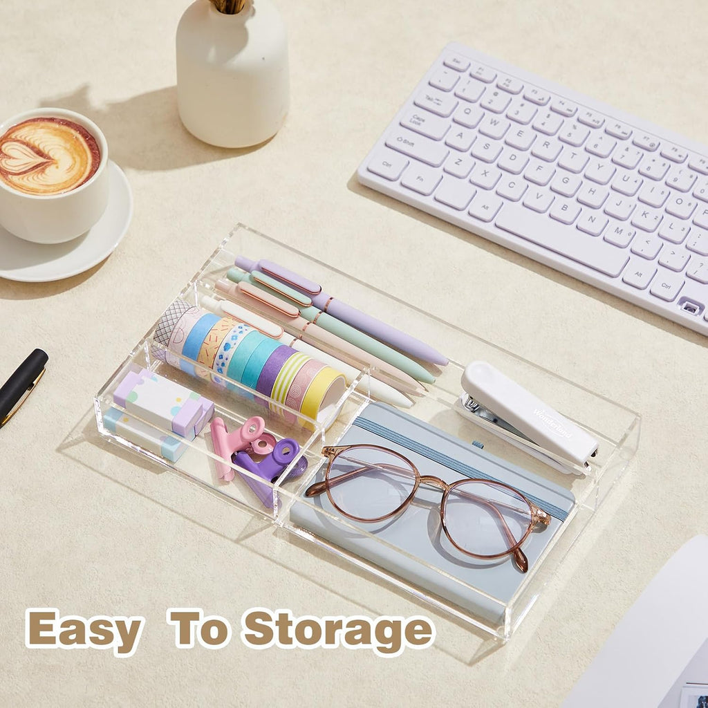 4-Compartment Acrylic Drawer Trays