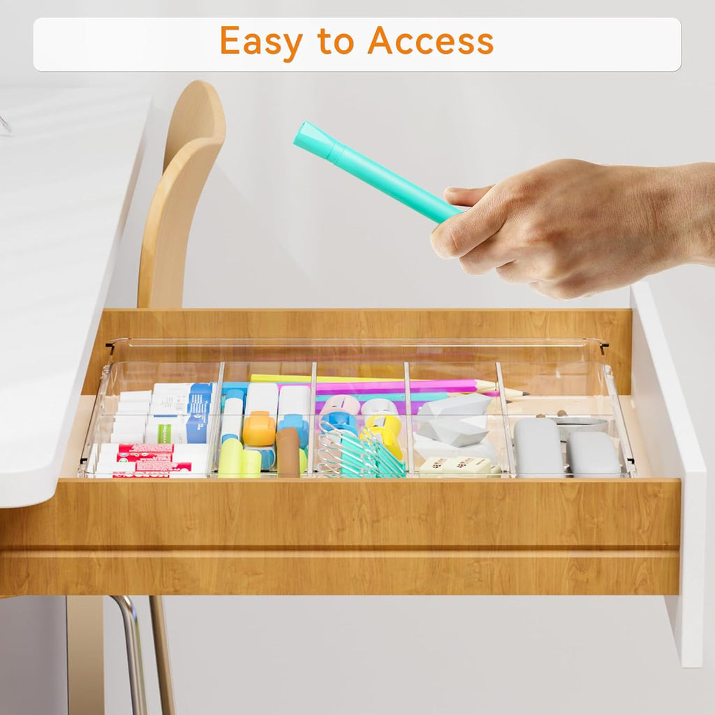 Expandable Clear Drawer Organizer Trays