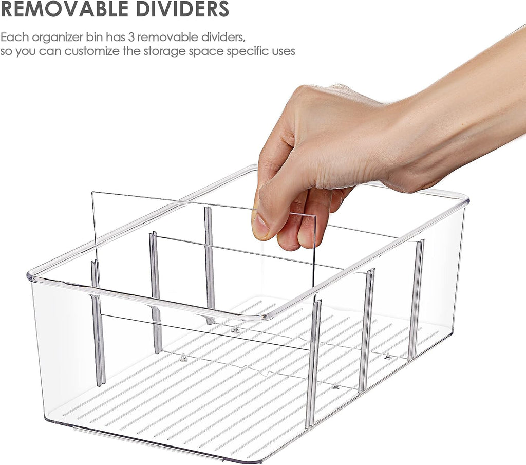 4-Compartment Clear Storage Bins