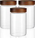 Wood Lid Airtight Glass Jar Set