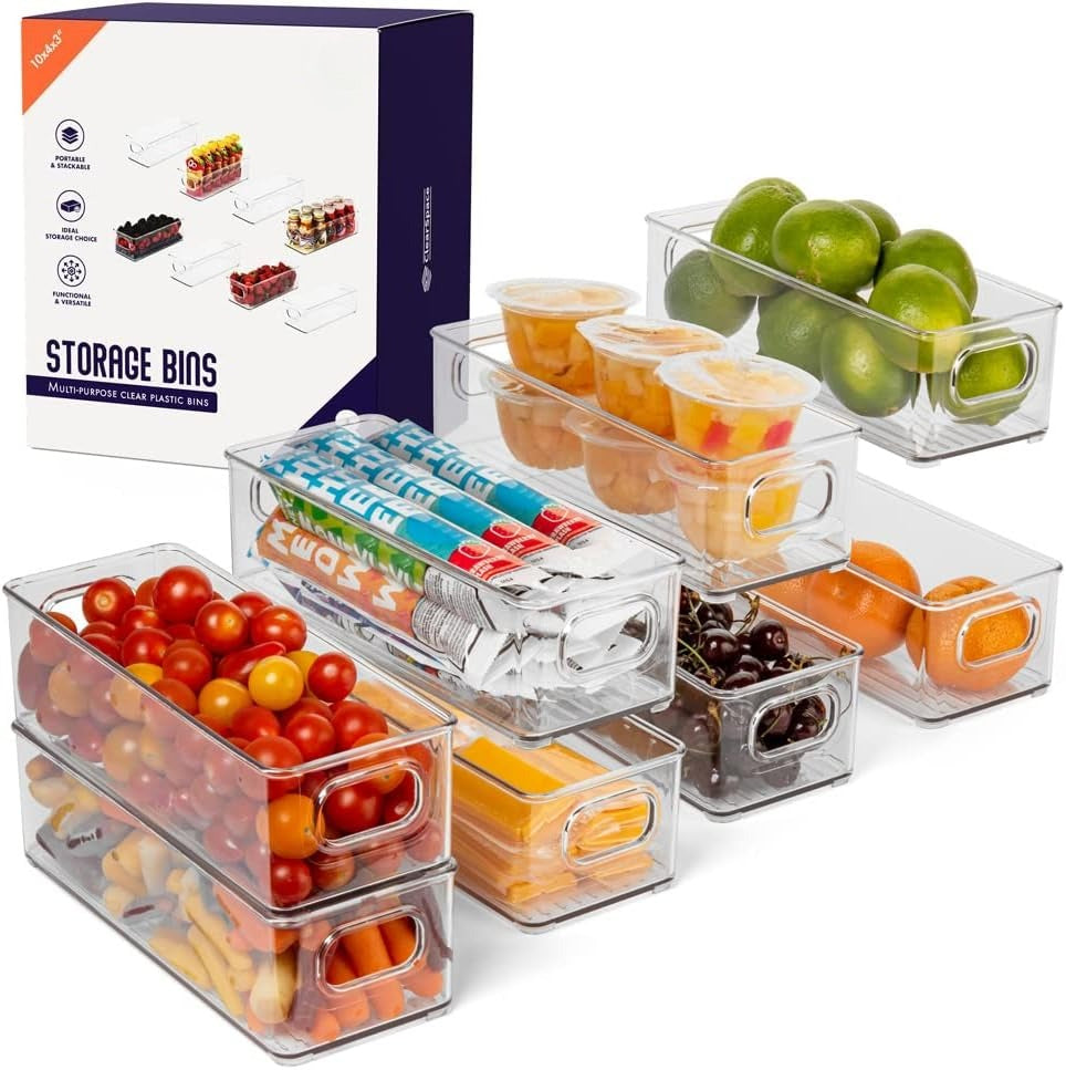 Clear Stackable Kitchen Storage Bins