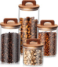 Labeled Wood Lid Glass Jar Set