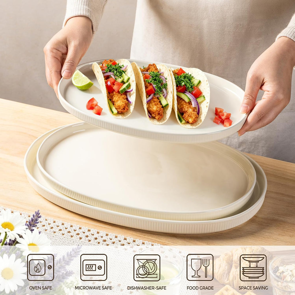 Oval Safe Ceramic Serving Platters