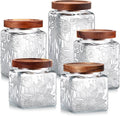 Bamboo Lid Square Glass Food Jars