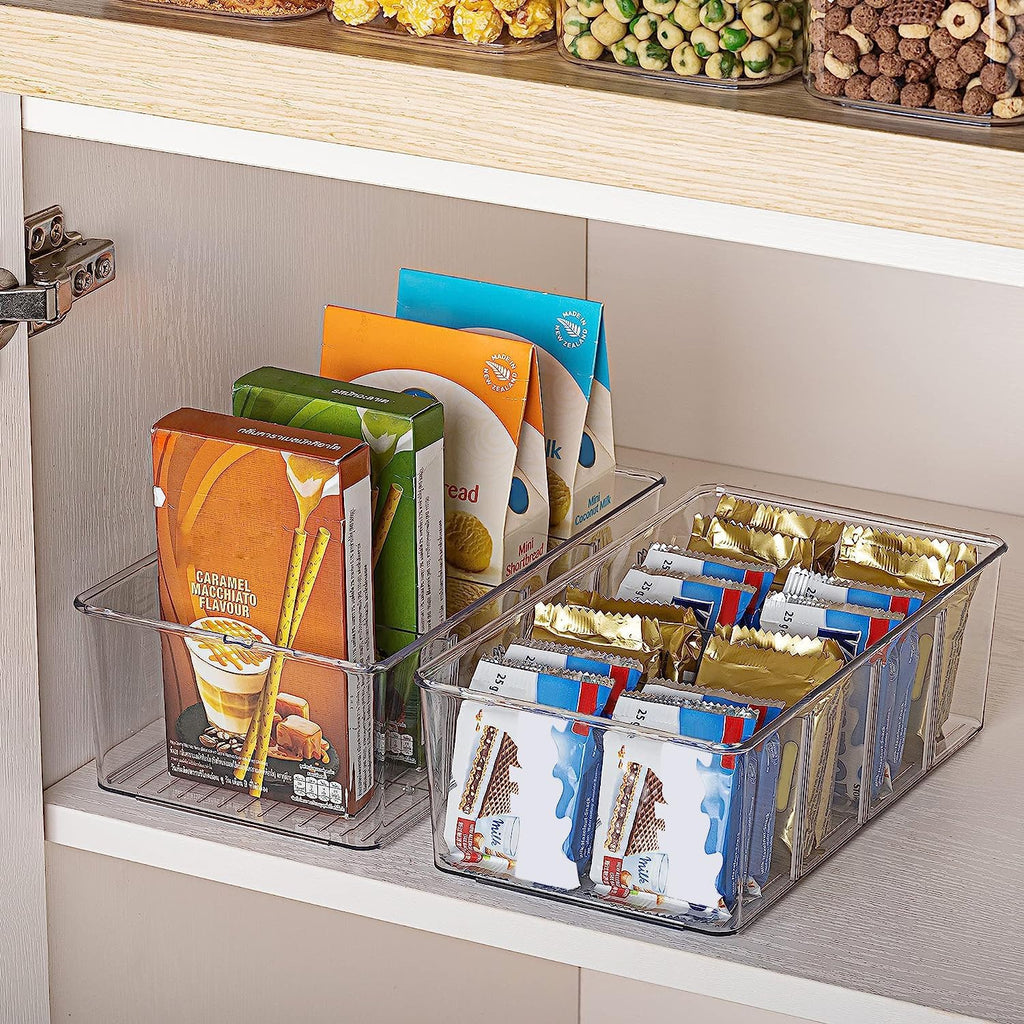 4-Compartment Clear Storage Bins