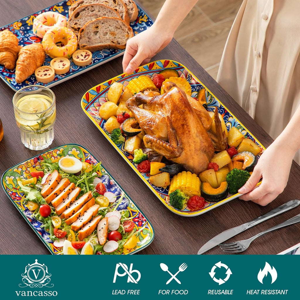 Retro Rectangular Ceramic Platters