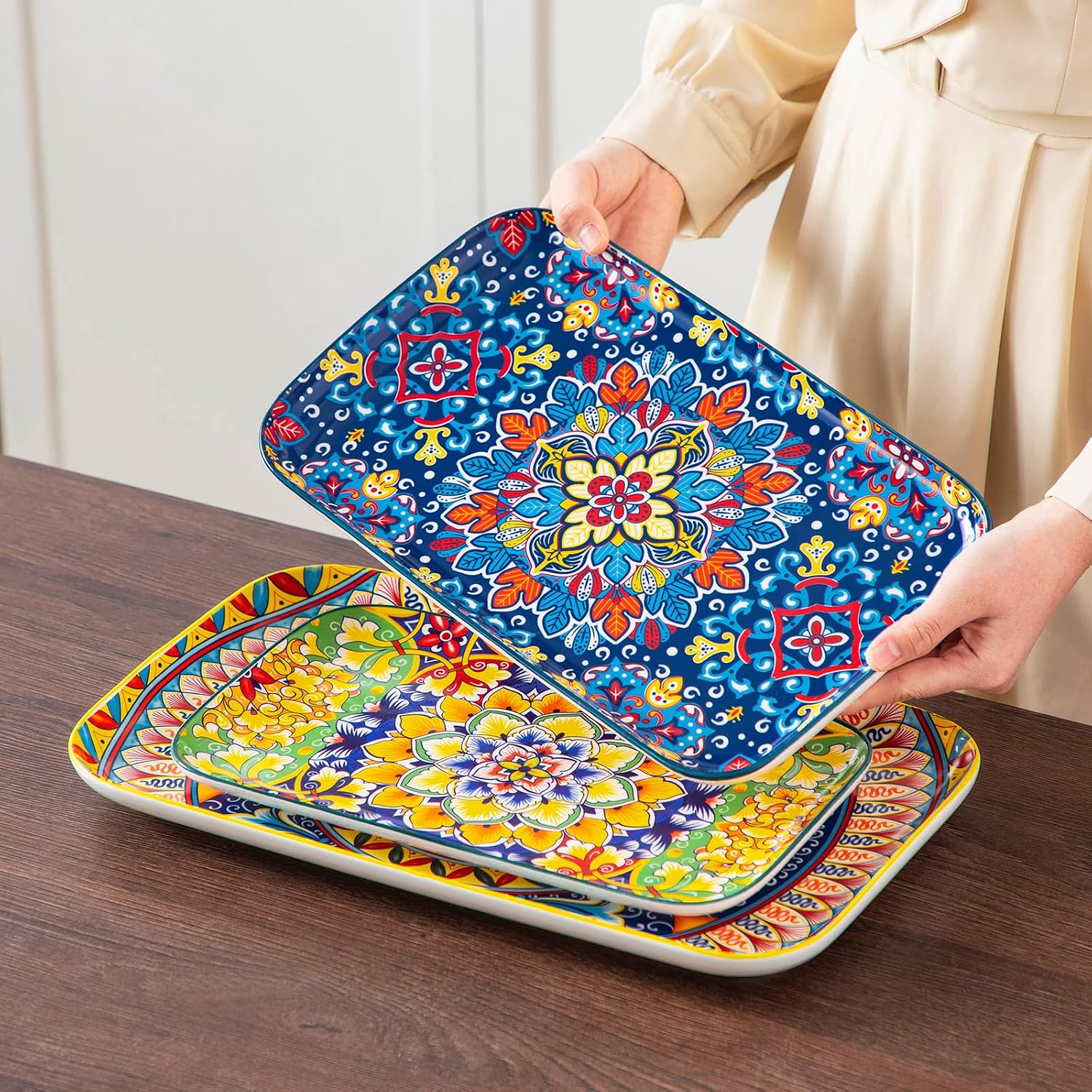 Retro Rectangular Ceramic Platters