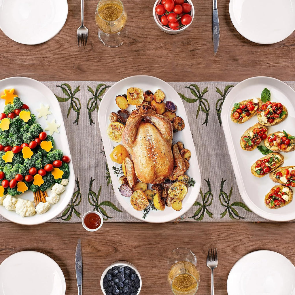 White Oval Ceramic Serving Platters