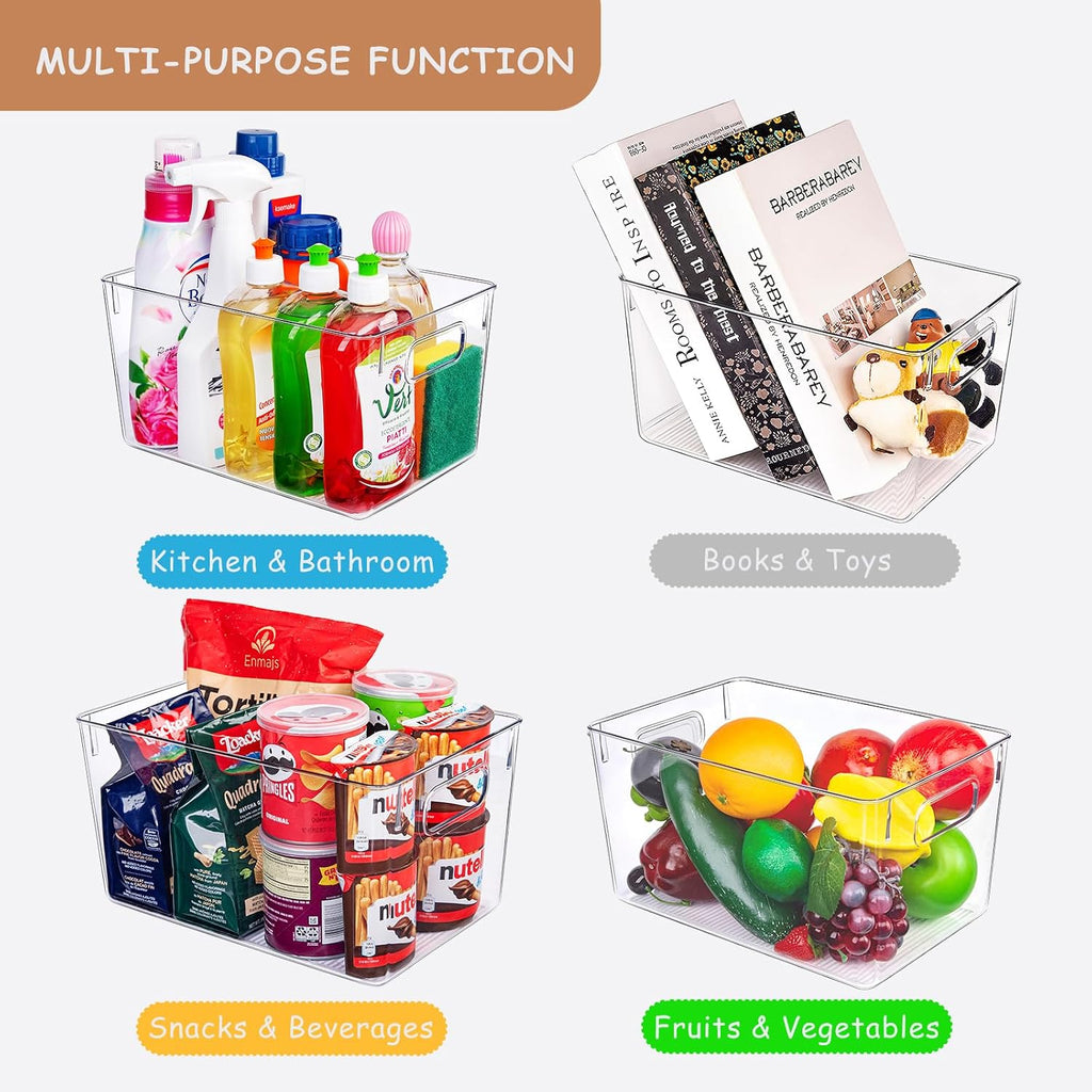 Heavy-Duty Clear Handled Storage Bins