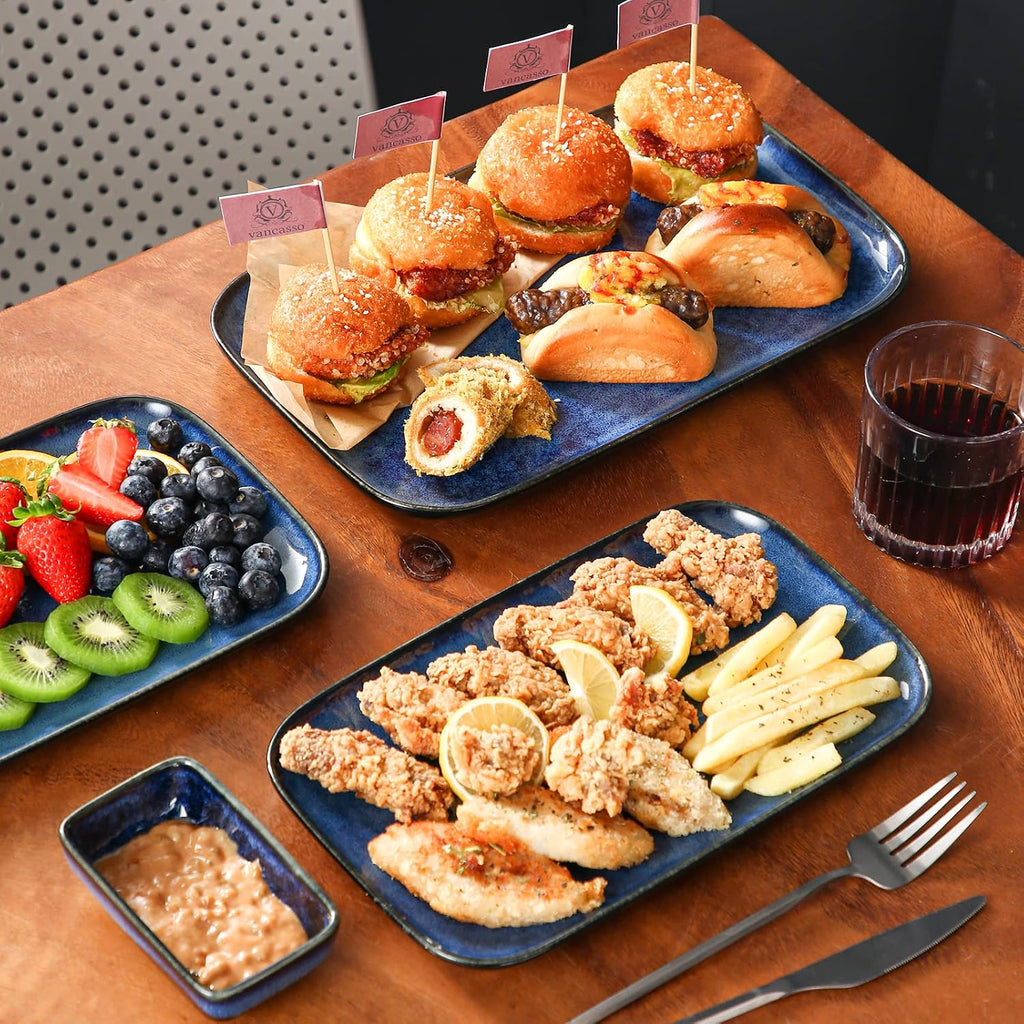 Blue Rectangular Ceramic Platters