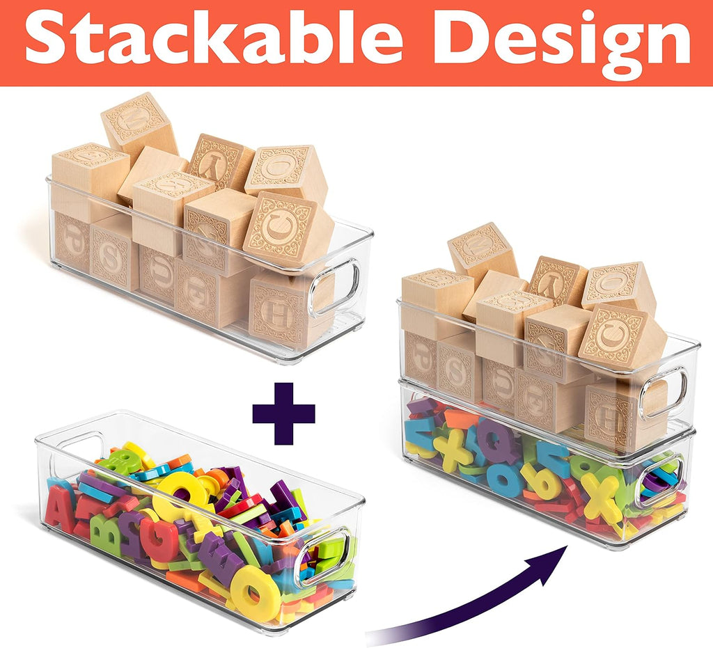 Clear Stackable Kitchen Storage Bins