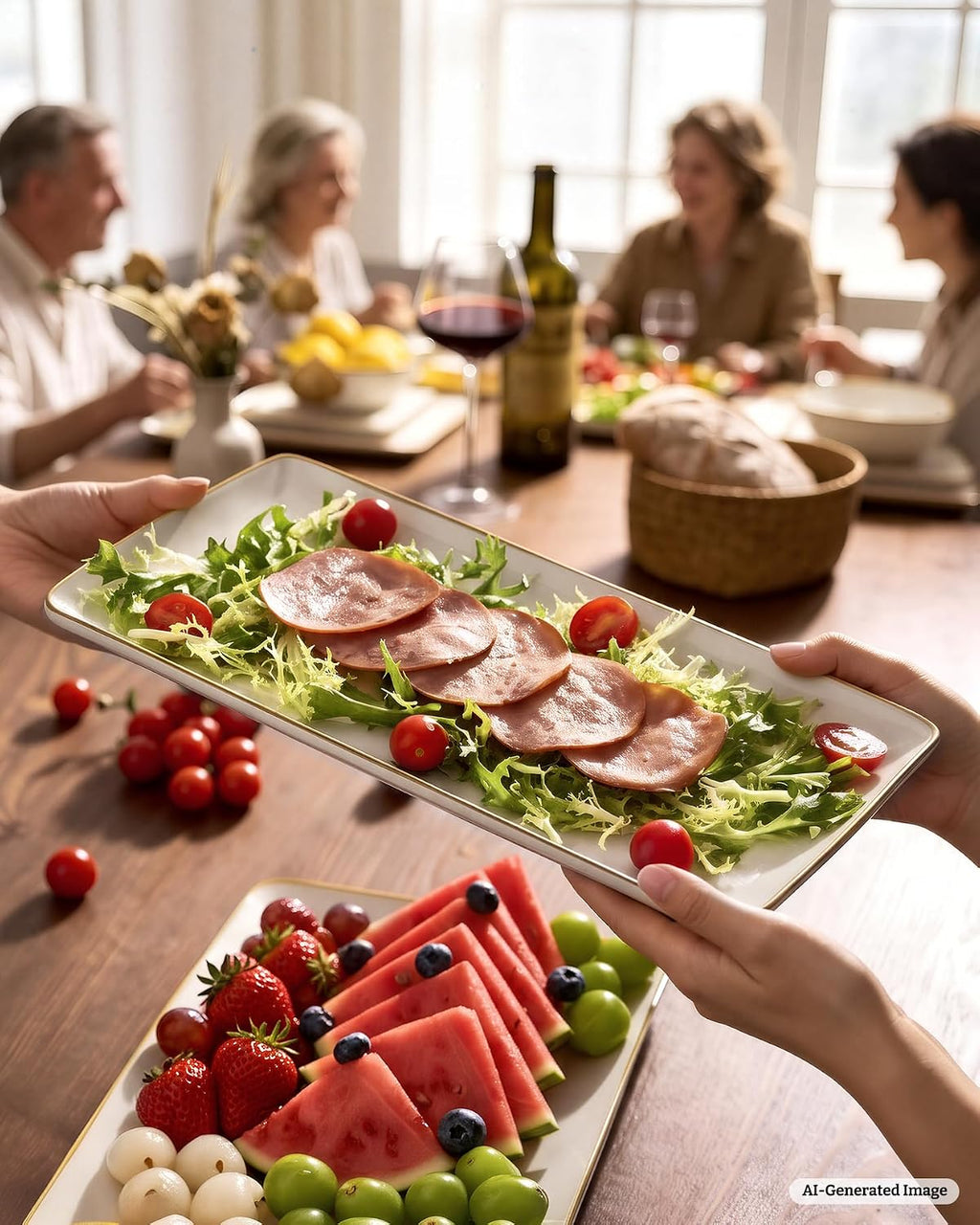 White Stoneware Rectangular Platters
