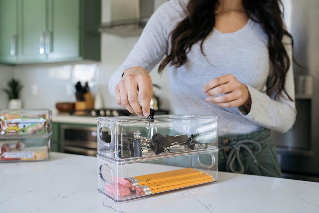 Clear Stackable Kitchen Storage Bins
