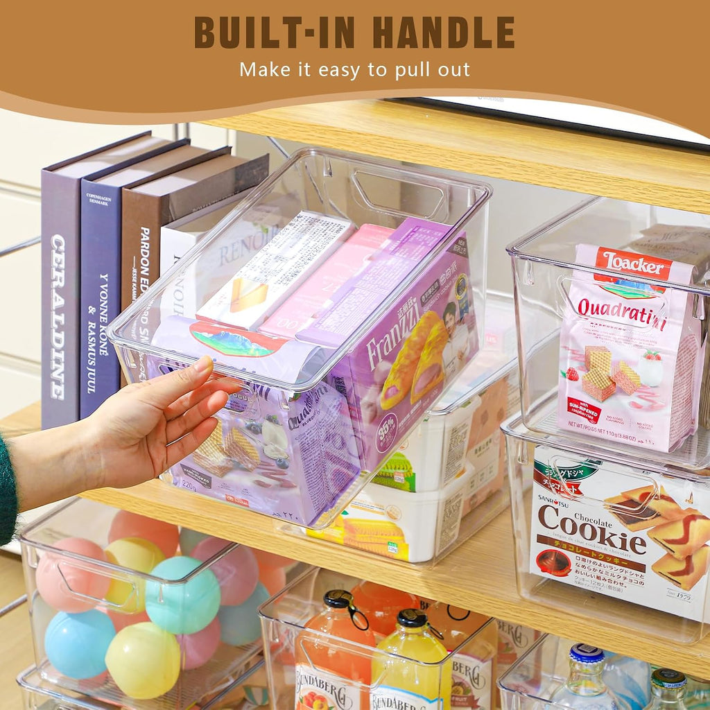 Lidded Clear Stackable Storage Bins