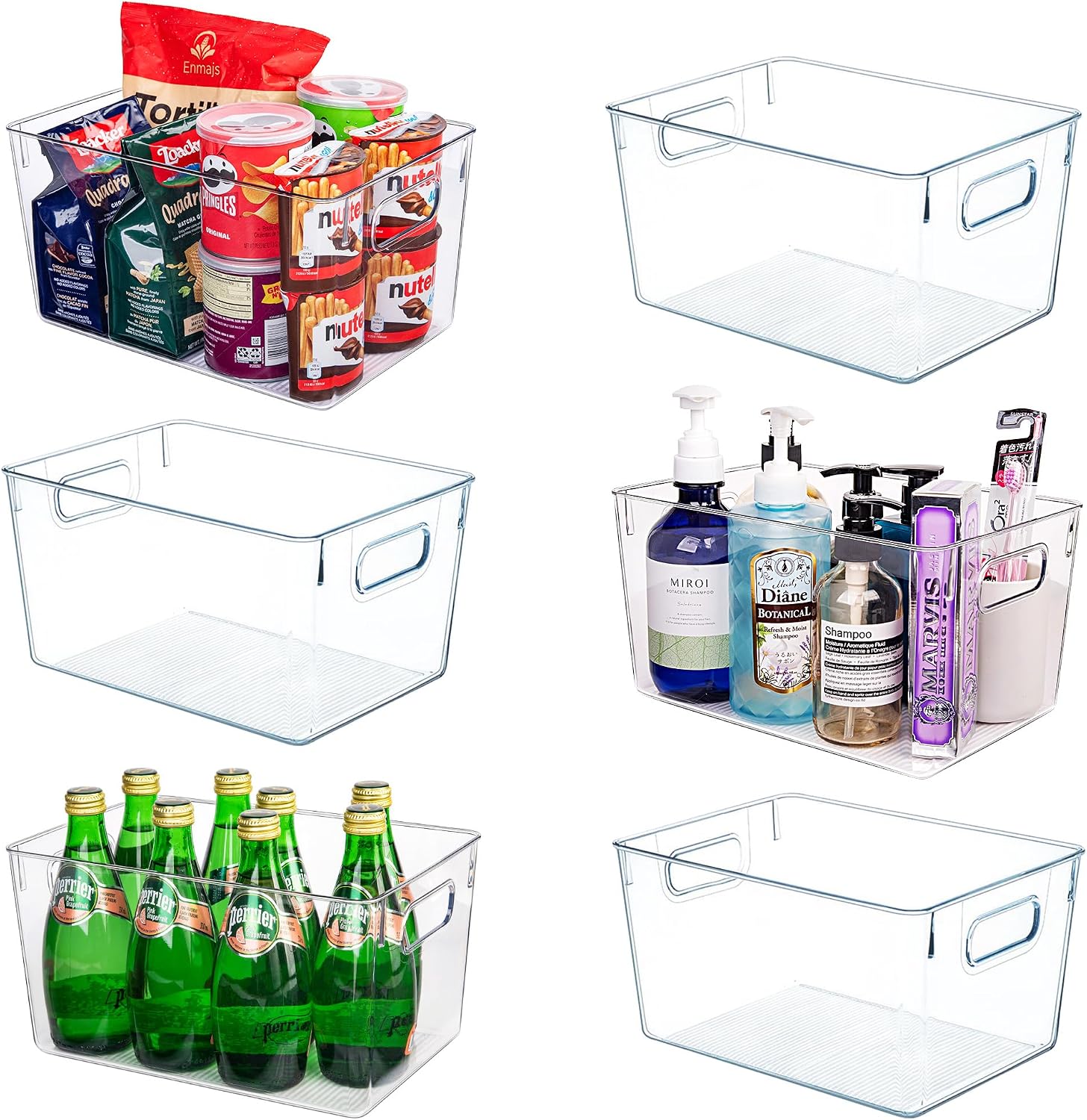Heavy-Duty Clear Handled Storage Bins