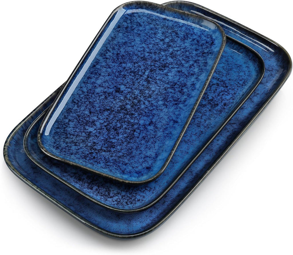 Blue Rectangular Ceramic Platters