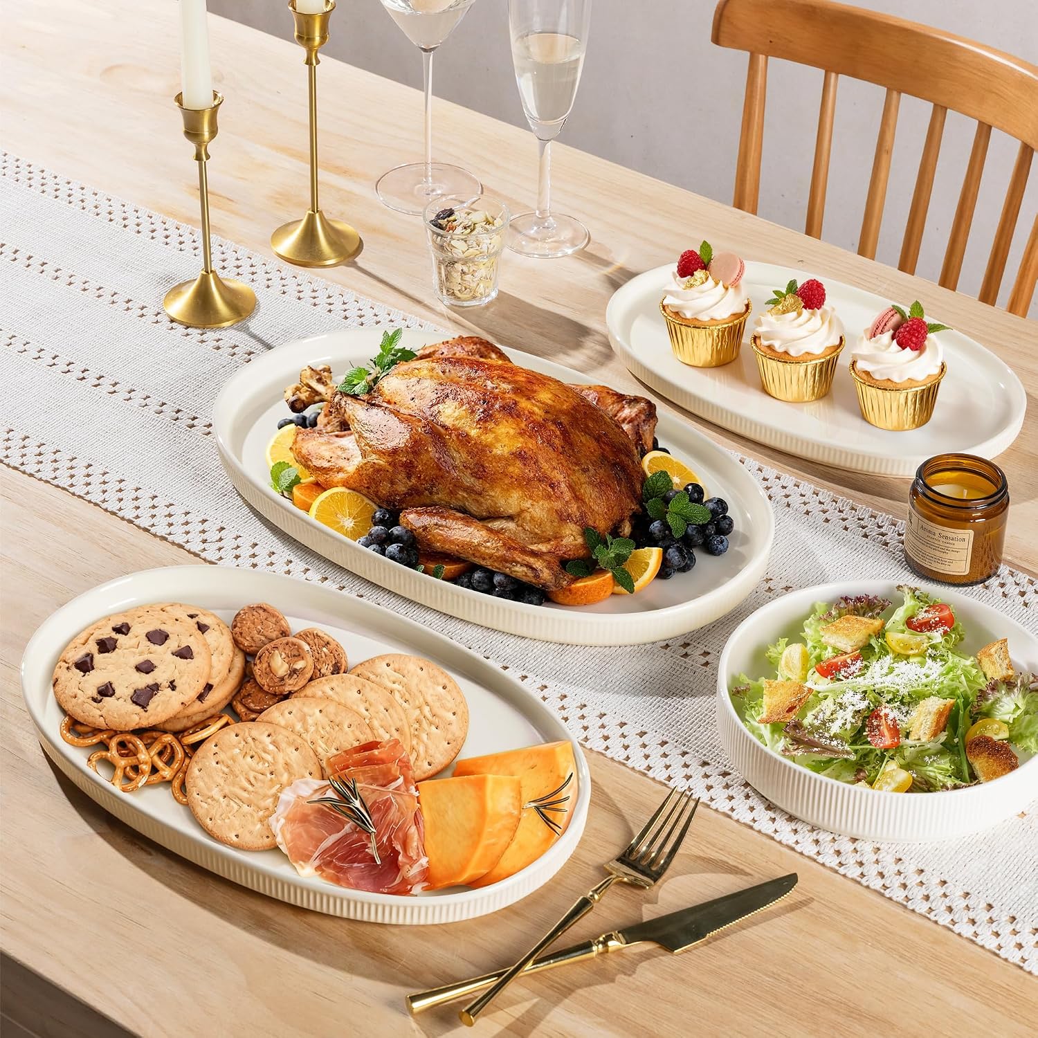 Oval Safe Ceramic Serving Platters
